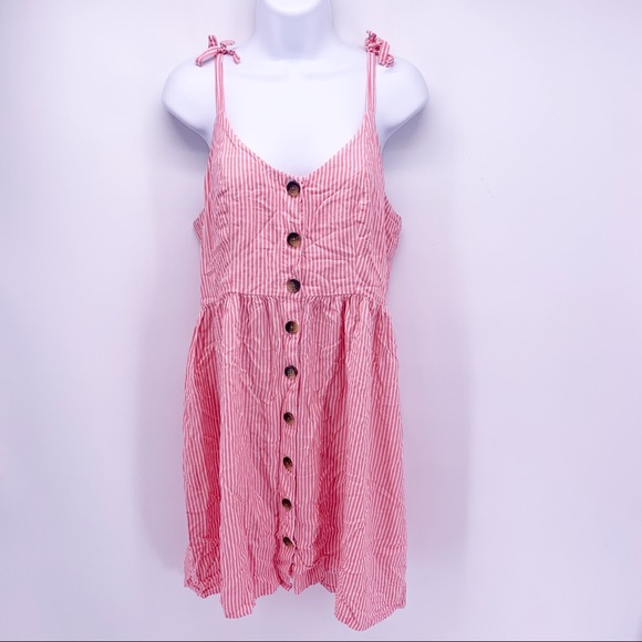 peyton & parker Dresses & Skirts - Peyton & Parker Pink and White Striped Summer Dress Size Small